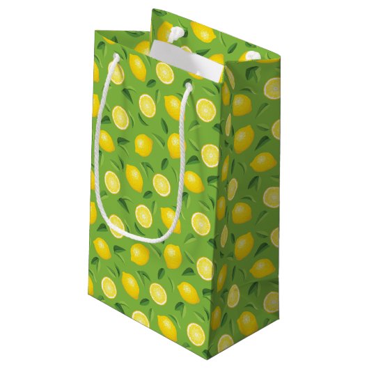 Lemons Achtergrondpatroon Klein Cadeauzakje (Achterkant Gekanteld)