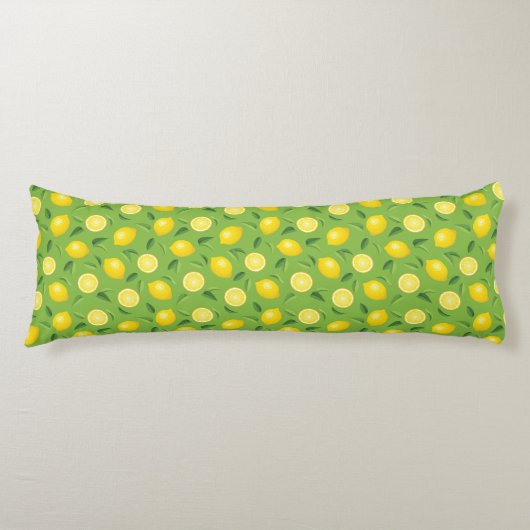 Lemons Achtergrondpatroon Lichaamskussen (Voorkant)