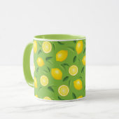 Lemons Achtergrondpatroon Mok (Voorkant links)