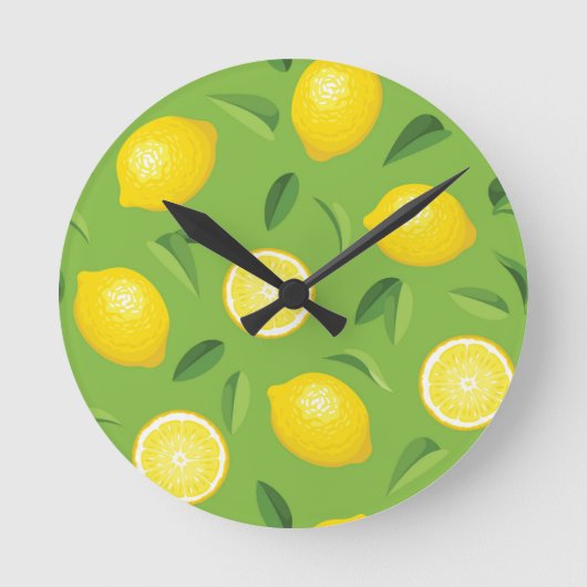 Lemons Achtergrondpatroon Ronde Klok (Voorkant)