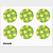 Lemons Achtergrondpatroon Ronde Sticker (Vel)
