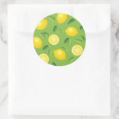 Lemons Achtergrondpatroon Ronde Sticker (Tas)