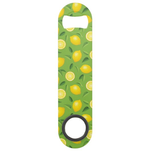Lemons Achtergrondpatroon Speed Flessenopener (Achterkant)