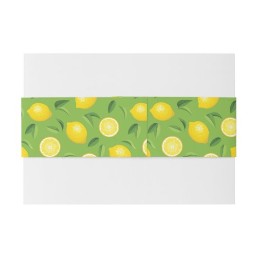 Lemons Achtergrondpatroon Uitnodigingen Wikkel (Achterkant Voorbeeld)