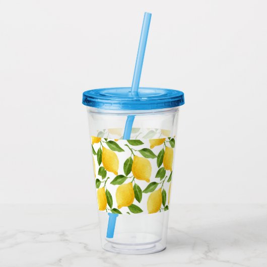 Lemons Acryltumbler/bril Acryl Drinkbeker (Achterkant)
