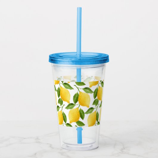 Lemons Acryltumbler/bril Acryl Drinkbeker (Voorkant)