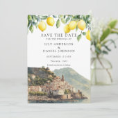 Lemons Amalfi Coast Italy Wedding Save The Date (Staand voorkant)