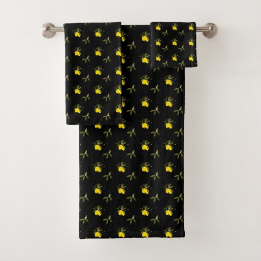 Lemons and flowers bad handdoek (Insitu)