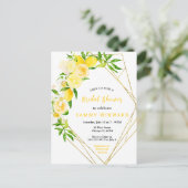 Lemons and Flowers with Foliage Bridal Shower Briefkaart (Staand voorkant)