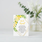 Lemons and Foliage Baby Shower Book Request Informatiekaartje (Staand voorkant)