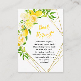 Lemons and Foliage Baby Shower Book Request Informatiekaartje