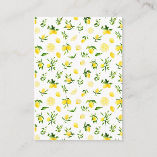 Lemons and Foliage Baby Shower Book Request Informatiekaartje (Achterkant)