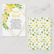Lemons and Foliage Baby Shower Book Request