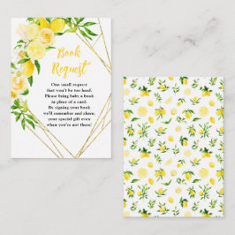 Lemons and Foliage Baby Shower Book Request Informatiekaartje