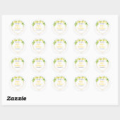 Lemons and Foliage Baby Shower Bookplate Ronde Sticker (Vel)