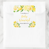 Lemons and Foliage Baby Shower Bookplate Vierkante Sticker (Tas)