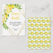 Lemons and Foliage Baby Shower Diaper Raffle Informatiekaartje (Voorkant / Achterkant)