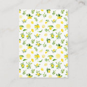 Lemons and Foliage Baby Shower Display Shower Informatiekaartje (Achterkant)