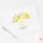 Lemons and Foliage Baby Shower Thank You Ronde Sticker (Envelop)
