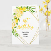 Lemons and Foliage Birthday Kaart (Gele Bloem)