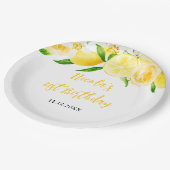 Lemons and Foliage Birthday Papieren Bordje (Gekanteld)