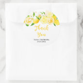 Lemons and Foliage Birthday Party Thank You Ronde Sticker (Tas)