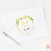 Lemons and Foliage Birthday Party Thank You Ronde Sticker (Envelop)