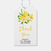 Lemons and Foliage Birthday Thank You Cadeaulabel (Voorkant)