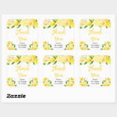 Lemons and Foliage Birthday Thank You Vierkante Sticker (Vel)