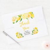 Lemons and Foliage Birthday Thank You Vierkante Sticker (Envelop)