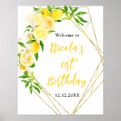 Lemons and Foliage Birthday Welcome Poster (Voorkant)