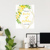 Lemons and Foliage Birthday Welcome Poster (Thuiskantoor)