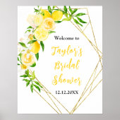 Lemons and Foliage Bridal Shower Welcome Sign Poster (Voorkant)