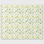Lemons and Foliage Pattern Cadeaupapier (Vlak)