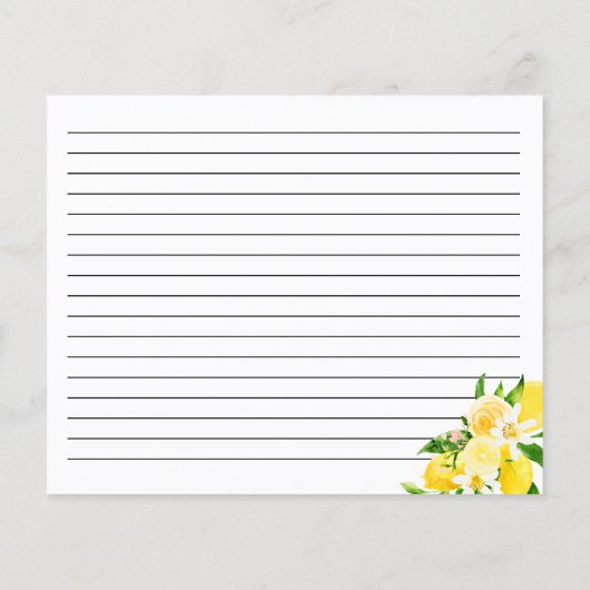 Lemons and Foliage Recipe Card (Achterkant)