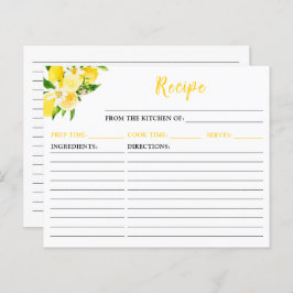 Lemons and Foliage Recipe Card