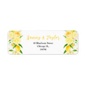Lemons and Foliage Wedding Etiket (Voorkant)