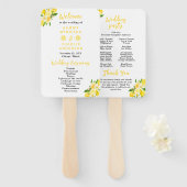Lemons and Foliage Wedding Program Handwaaier (Voorkant en achterkant)