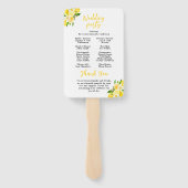 Lemons and Foliage Wedding Program Handwaaier (Achterkant)