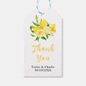 Lemons and Foliage Wedding Thank You Cadeaulabel (Voorkant)