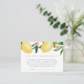 Lemons Baby shower Game Kaart Hoe groot is Baby Bu (Staand voorkant)