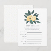 Lemons baby shower gissen spel kaart (Voorkant / Achterkant)