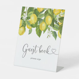 Lemons Baby shower Guest Book Reclamebord Met Voetstuk