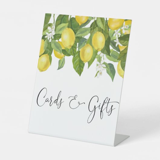 Lemons Baby shower Kaarten en geschenken Reclamebord Met Voetstuk (Voorkant)