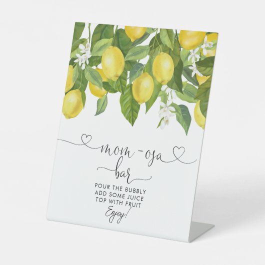 Lemons Baby shower Mam-osa Bar Reclamebord Met Voetstuk (Voorkant)