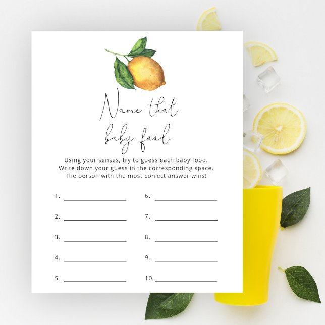 Lemons baby shower Naam dat baby Food spel (Creator heeft geüpload)