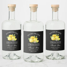 Lemons Bedankt Limoncello Black Bottle Labels
