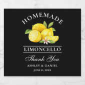Lemons Bedankt Limoncello Black Bottle Labels Likeurfles Etiket (Enkel label)