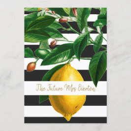 Lemons Black White Stripe Modern Chic Kaart