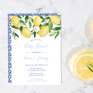 Lemons Bleek en Classic Blue Co-Ed Boy Baby shower Kaart